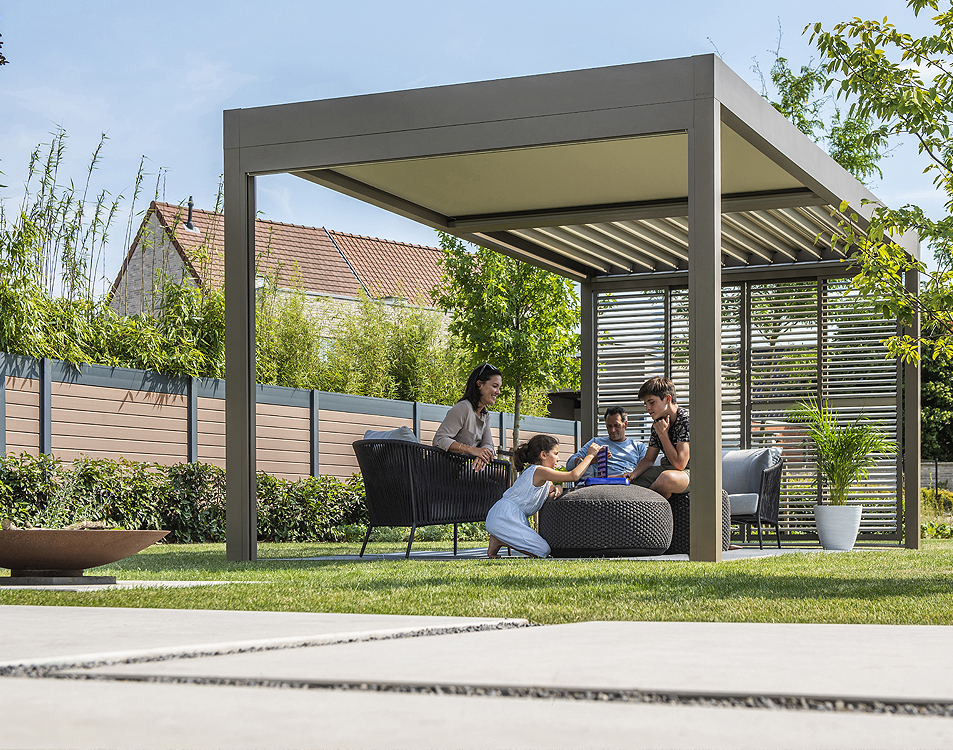 Pergolas bioclimatiques Algarve Canvas à Morigny-Champigny (91) - La Fermeture Parisienne project-slider-image