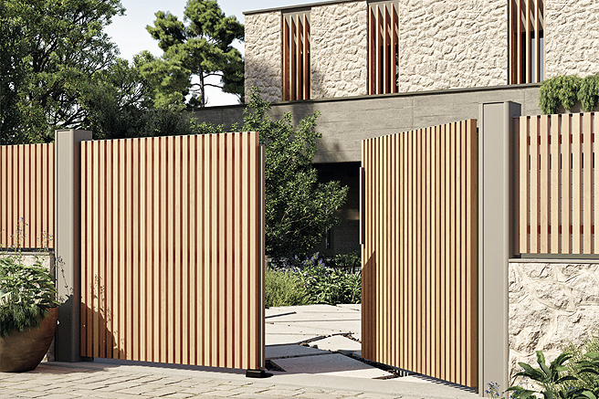 Installation de portails bois dans l'Essonne - La Fermeture Parisienne img